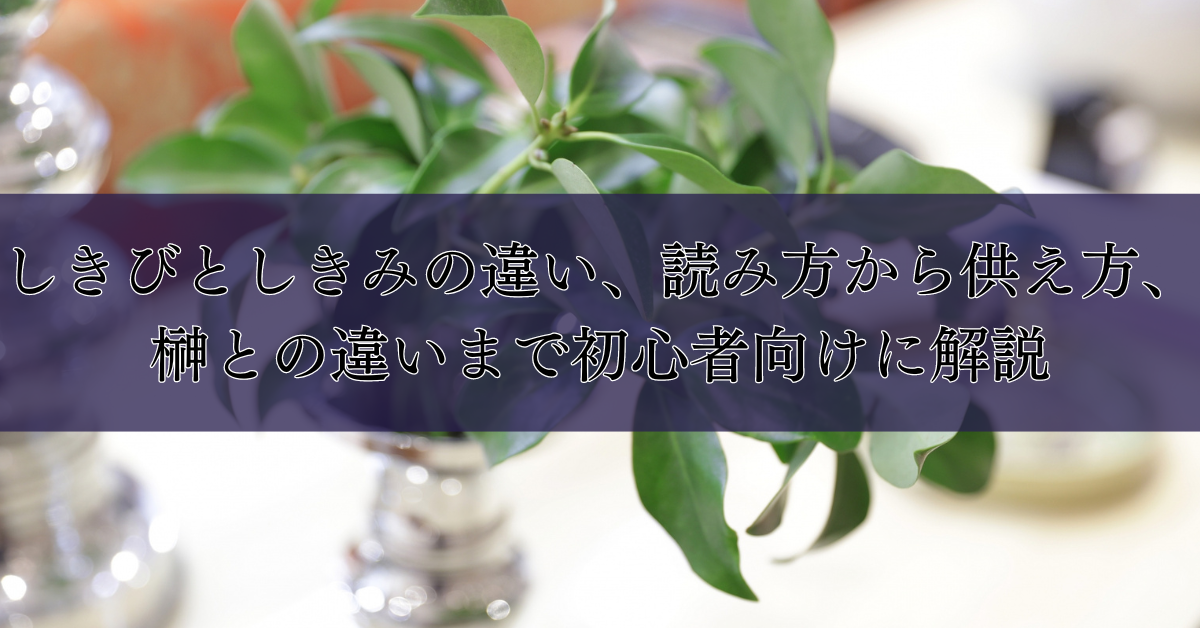 しきびとしきみの違い、読み方から供え方、榊との違いまで初心者向けに解説