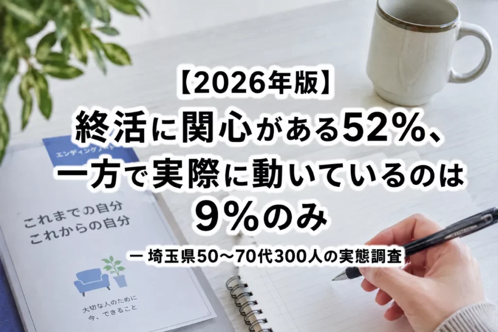 【2026年版】終活に取り組んでいるのに葬儀の事前相談は13%のみ——「勧誘が怖い」39%という壁の実態 埼玉県200人調査