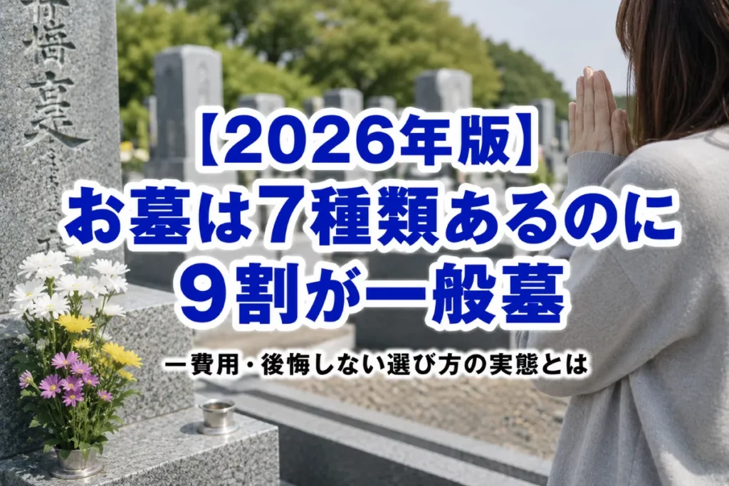 【2026年版】お墓は7種類あるのに9割が一般墓——費用・後悔しない選び方の実態とは